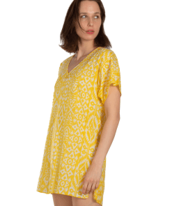Alternative view of AKER Aztec Printed Cotton Tunic Pareo, Yellow