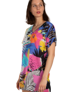 Alternative view of AKER Flower Printed Cotton Tunic Pareo, Mixed