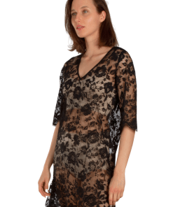 Alternative view of AKER Lace Detailed Tunic Pareo, Black