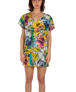 Alternative view of AKER Flower Printed Cotton Tunic Pareo, Yellow