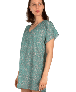 Alternative view of AKER Leaf Printed Cotton Tunic Pareo, Viridian Green
