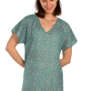 AKER Leaf Printed Cotton Tunic Pareo, Viridian Green