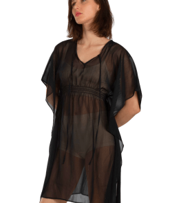 Alternative view of AKER Shirred Tunic Pareo, Black