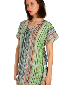 Alternative view of AKER Striped Cotton Tunic Pareo, Mixed