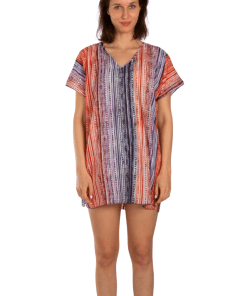 Alternative view of AKER Striped Cotton Tunic Pareo, Mixed