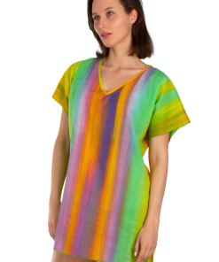 Alternative view of AKER Striped Cotton Tunic Pareo, Yellow