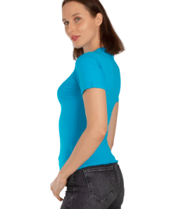 Alternative view of Arancia Crew Neck Short Sleeve Shirt Top, Turqouise