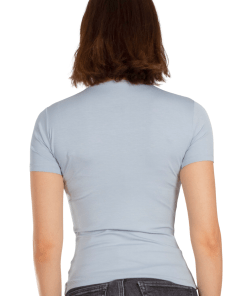 Alternative view of Arancia Crew Neck Short Sleeve Shirt Top, Grey