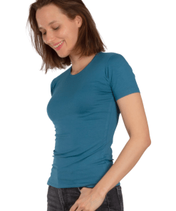 Alternative view of Arancia Crew Neck Short Sleeve Shirt Top, Petrol Green