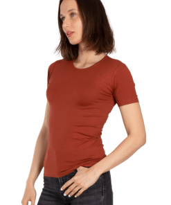 Alternative view of Arancia Crew Neck Short Sleeve Shirt Top, Tile Red
