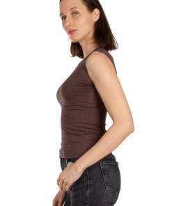 Alternative view of Arancia Sleeveless Shirt Top, Brown