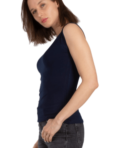 Alternative view of Arancia Sleeveless Shirt Top, Navy Blue