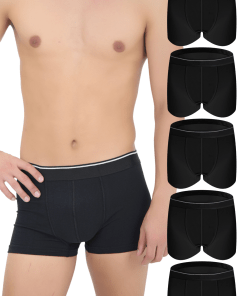 CENKO Boxer Shorts 5 Pack Cotton - Black