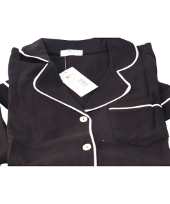 Alternative view of ALPERI Shirt & Pants Cotton Pajamas Set, Black- Code 7803