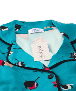 Alternative view of ALPERI Shirt & Pants Pajamas Set, Blue - Code 7802