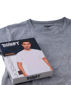 Alternative view of DOWRY Modal Cotton Crew Neck T-shirt, Grey - Code E523