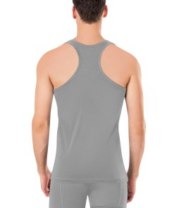 Alternative view of DOWRY Modal Cotton Sports Singlet, Grey - Code E533