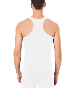 Alternative view of DOWRY Modal Cotton Sports Singlet, White - Code E531
