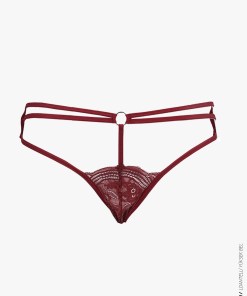 Alternative view of Merry's Secret Strap and Lace Detailed Panties 3 Pack - Claret Red, Red, Green