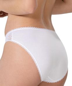 Alternative view of M,I Modal Cotton Lacy Panties in White / Code 1444