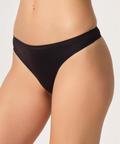 Alternative view of M,I Laser-Cut High Thong in Black / Code 2802