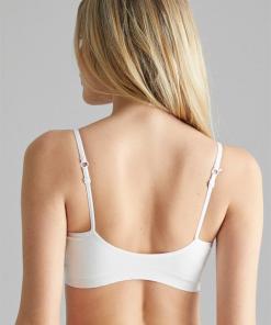 Alternative view of M,I Padded Thin Strap Seamless Bra in White/ Code 4020