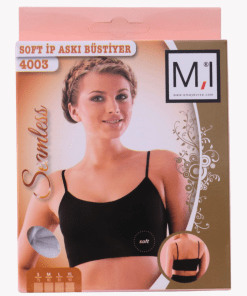 Alternative view of M,I Soft Seamless Thin Strap Bustier Bra in Fuchsia / Code 4003