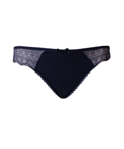 Alternative view of Merry's Secret Mini Panties with Lace and Ribbon Details 3 Pack - Navy Blue, Plum, Khaki