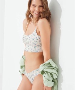 Alternative view of Cottonhill Laser Cut, Patterned Basic Panties - 3 Pieces Set - 2