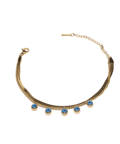 Alternative view of Dunipa Evil Eye Steel Bracelet - Gold Color