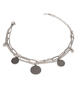 Alternative view of Dunipa Hititte Steel Bracelet - Silver Color