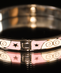 Alternative view of Dunipa Pink Bangle Steel Bracelet - Silver Color
