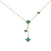 Dunipa Green Clovers Steel Necklace - Gold Color