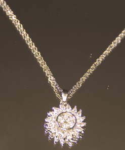 Alternative view of Dunipa Sparkling Sun Steel Necklace - Silver Color