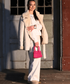 Alternative view of VeriChic рачно изработена бисерна рачна и за на рамо ташна - Pinky Glow