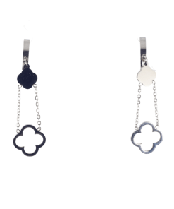 Alternative view of Dunipa Open Clovers Stainless Steel Earrings - Silver Color