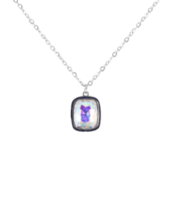 Alternative view of Dunipa Zircon Stone Stainless Steel Necklace - Silver Color