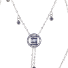 Dunipa Zircons and Circle Stainless Steel Necklace - Silver Color