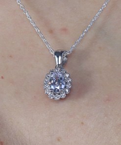 Alternative view of Dunipa 925 Carat Silver Necklace and Earrings Set with Zircon Stones Model 002 - Crystal