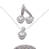 Dunipa 925 Carat Silver Necklace and Earrings Set with Zircon Stones Model 002 - Crystal