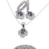 Dunipa 925 Carat Silver Necklace and Earrings Set with Zircon Stones Model 003 - Black