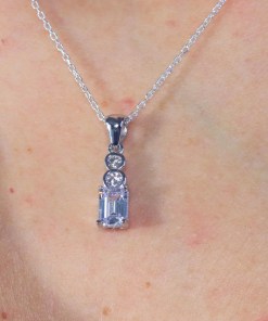 Alternative view of Dunipa 925 Carat Silver Necklace and Earrings Set with Zircon Stones Model 005 - Crystal