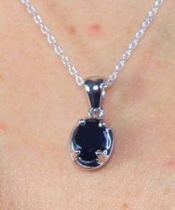 Alternative view of Dunipa 925 Carat Silver Necklace and Earrings Set with Zircon Stones Model 006 - Black