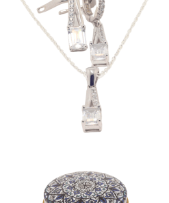 Dunipa 925 Carat Silver Necklace and Earrings Set with Zircon Stones Model 012 - Crystal