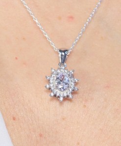 Alternative view of Dunipa 925 Carat Silver Necklace and Earrings Set with Zircon Stones Model 014 - Crystal