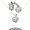 Dunipa 925 Carat Silver Necklace and Earrings Set with Zircon Stones Model 014 - Crystal