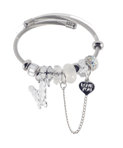 Dunipa Stainless Steel Bracelet Love You - Silver Color