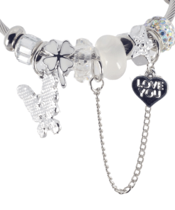 Alternative view of Dunipa Stainless Steel Bracelet Love You - Silver Color