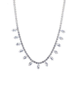 Dunipa Stainless Steel Necklace Zircon Line - Silver Color