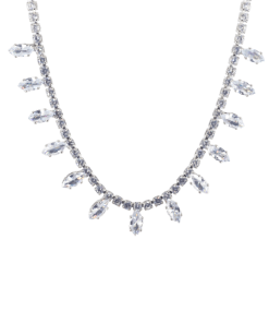 Alternative view of Dunipa Stainless Steel Necklace Zircon Line - Silver Color